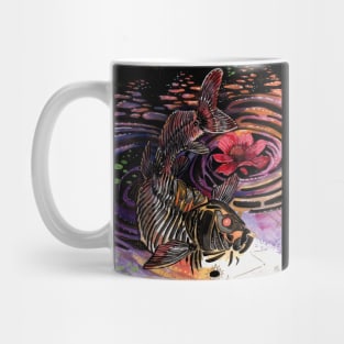 "Memory Maps" Reflections-koi fish skeleton Mug